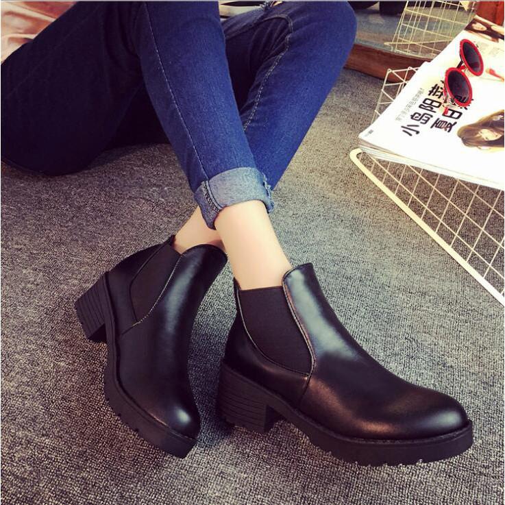 Image of Ready Stock ✔ women shoes fashion short boots casual high heel Martin boots