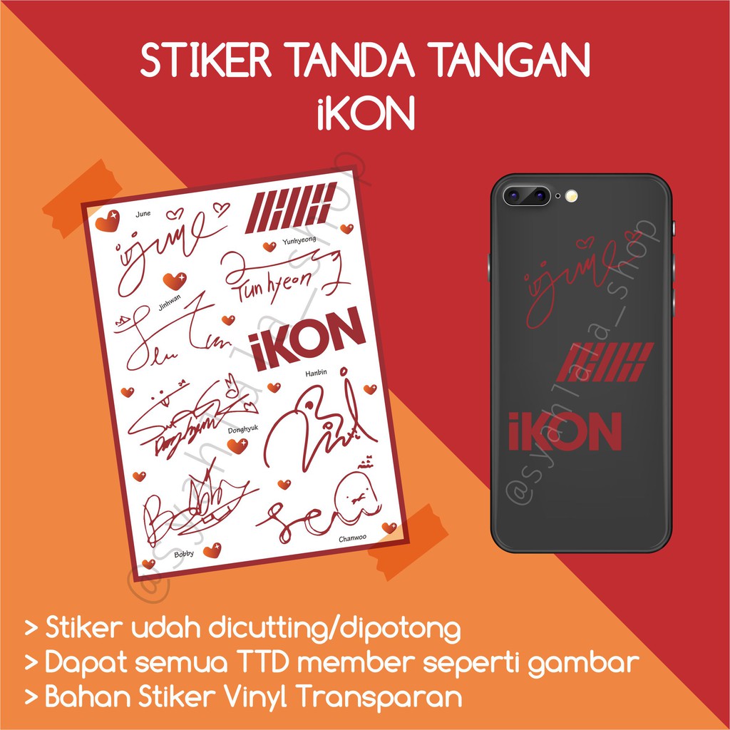 Black Color Vinyl Kpop Ikon Signature Stickers For Fans Shopee Singapore