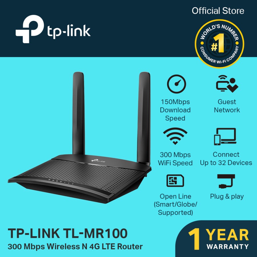 Tl Mr100 4g 300mbps Unlock All Operator Wifi Router Modem Tplink Wifi Router Shopee Singapore