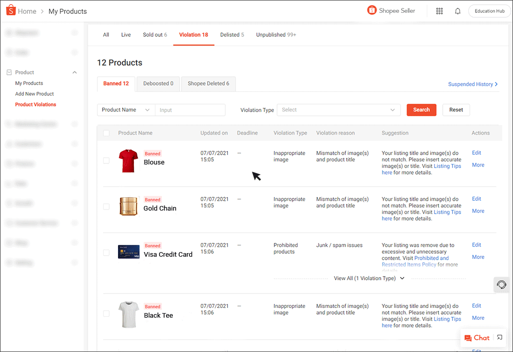 Checking Banned Listings Sg Seller Education Shopee