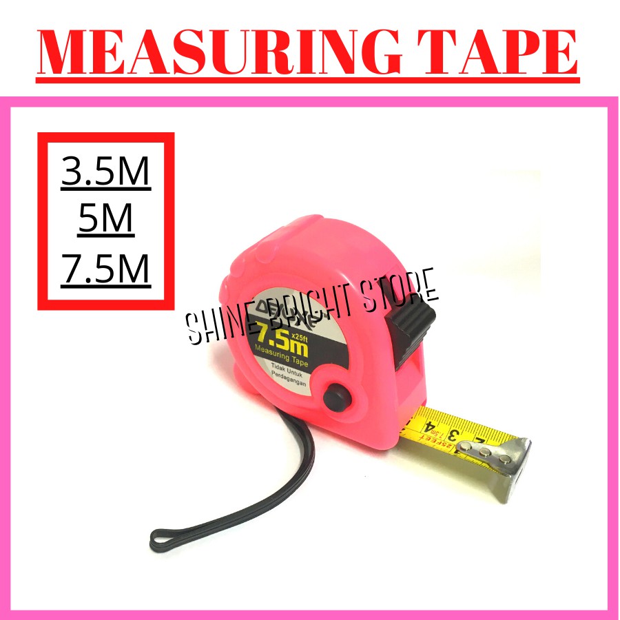 Shop Malaysia Measuring Tape Tape Ukur Measurement Tape 3 5m 5m 7 5 M Shopee Singapore