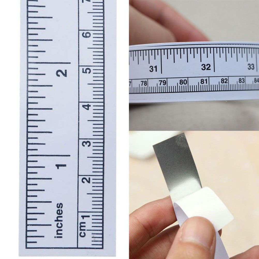 Self Adhesive Rulers Metric Measure Tape Sewing Machine Sticker Tool Ruler QP ^D