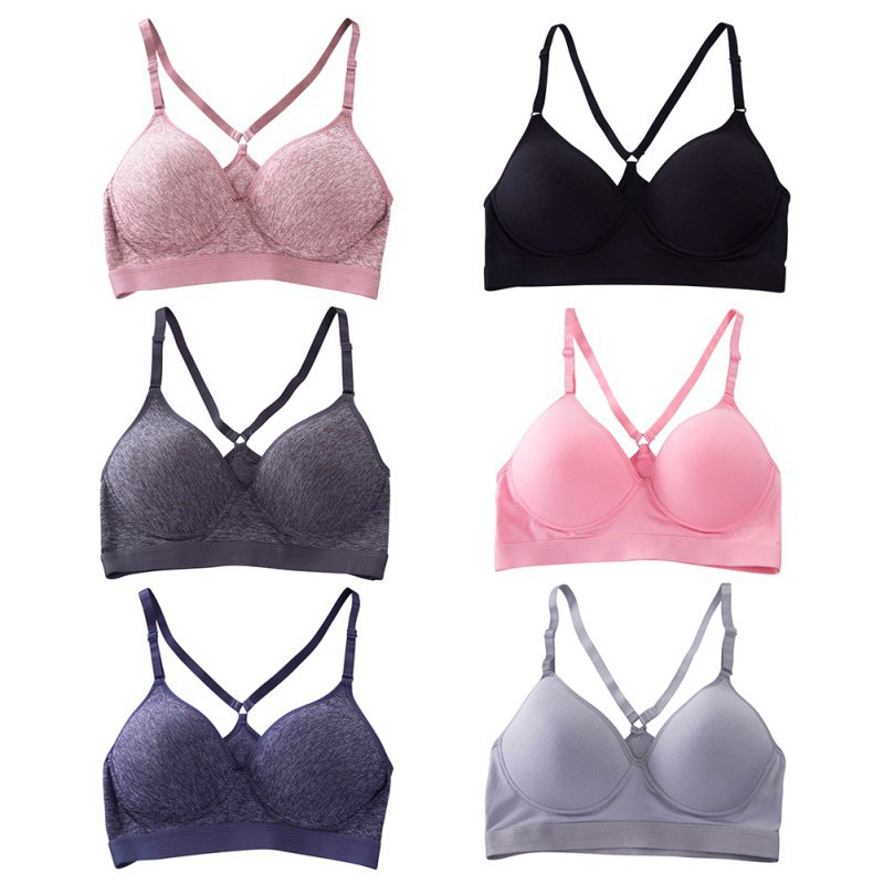 Deep V Back Cross Straps Yoga Fitness Training Sport Bra Shopee Singapore