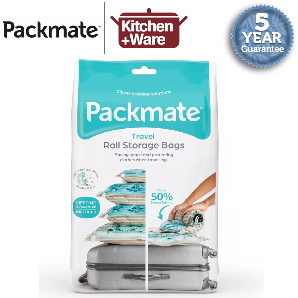 Packmate Travel Roll Vacuum Storage Bags Set Small / Medium / Large
