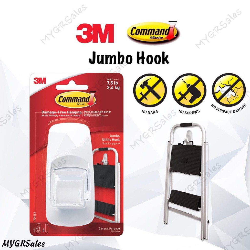 3M Command Jumbo Hook (Hold up to 3kg) Shopee Singapore
