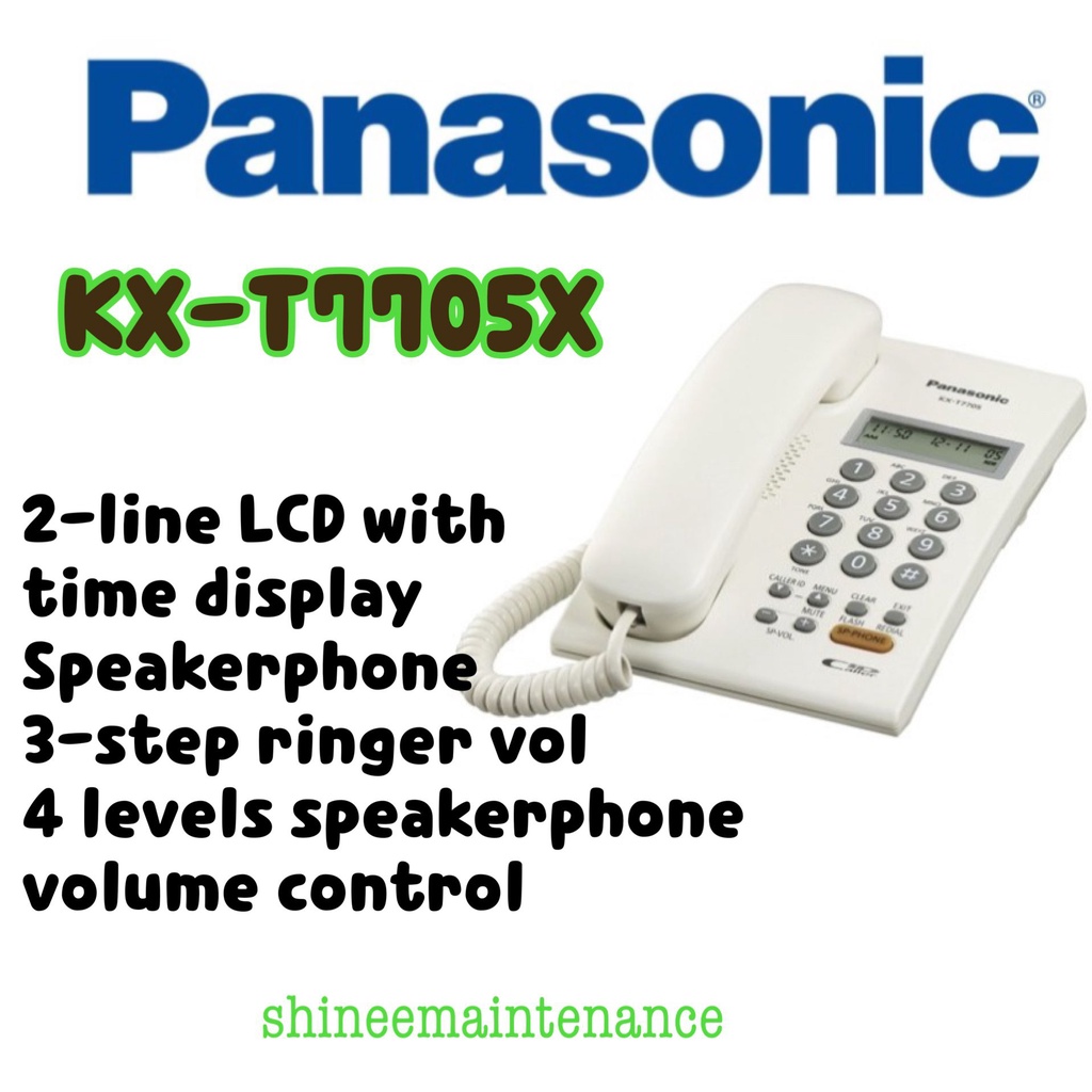Panasonic Corded Phone KXT7705X Black/White Shopee Singapore