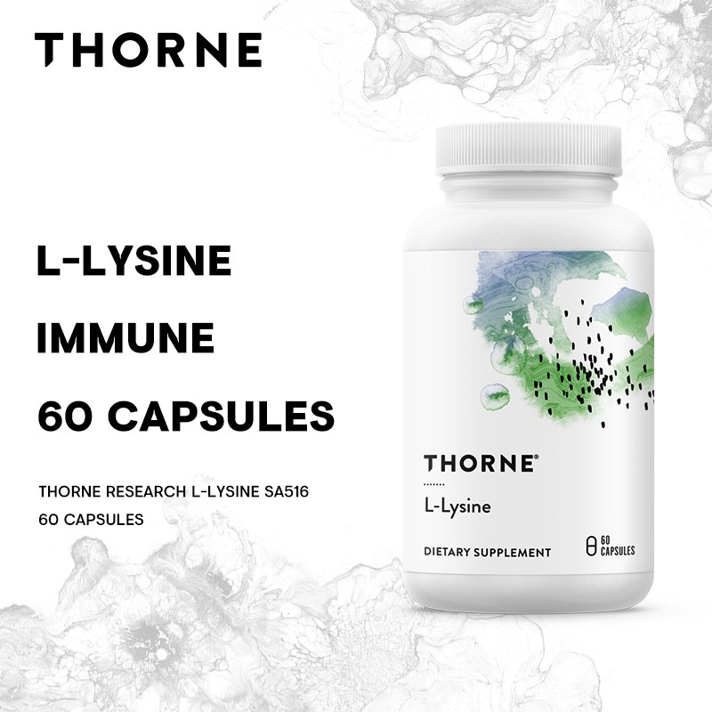 Thorne Research LLysine 60 Capsules (BBE 09/2024) Amino Acid