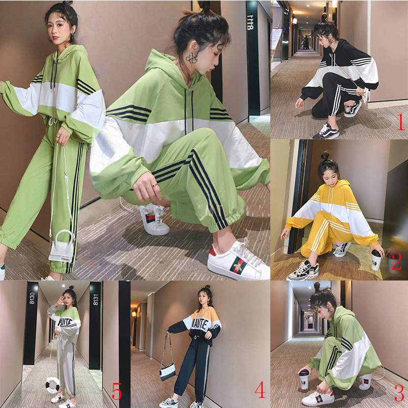 2PCS Women's Set Wear New Trend Korean Fashion Casual Tracksuit Sport