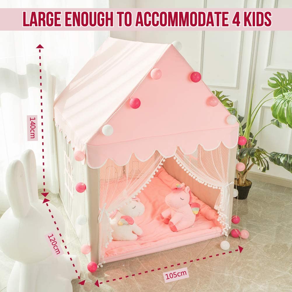 【Free Mat & Light】Kids Play Tent Large Playhouse Children Fairy Play Castle Tent Toys Gift Birthday Gifts – >>> top1shop >>> shopee.sg