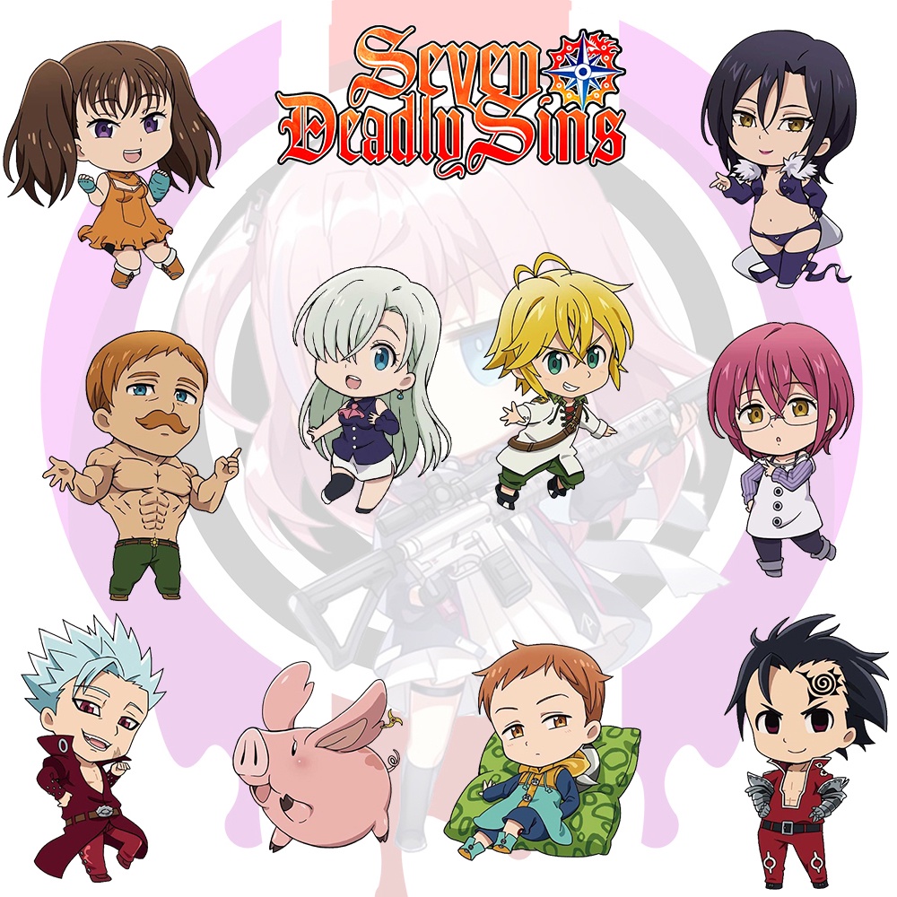 The Seven Deadly Sins Nanatsu no Taizai Anime Figure Rubber Strap Charm Keychain 