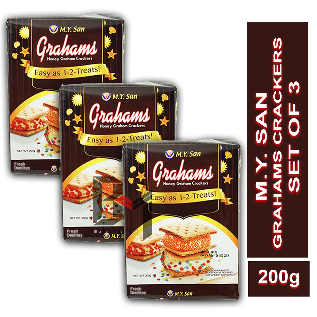 M Y San Grahams Honey Graham Crackers 200g 3 Packs Shopee Singapore