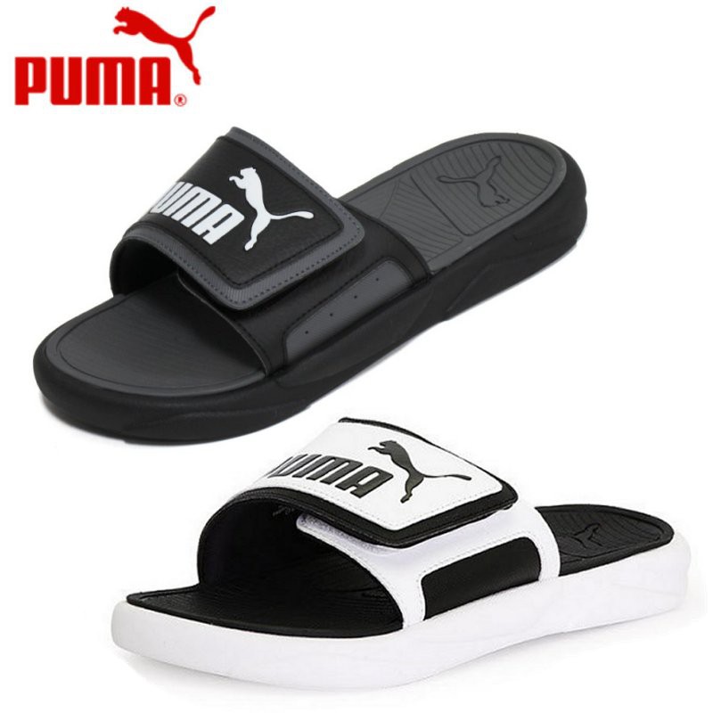 puma grey flip flops