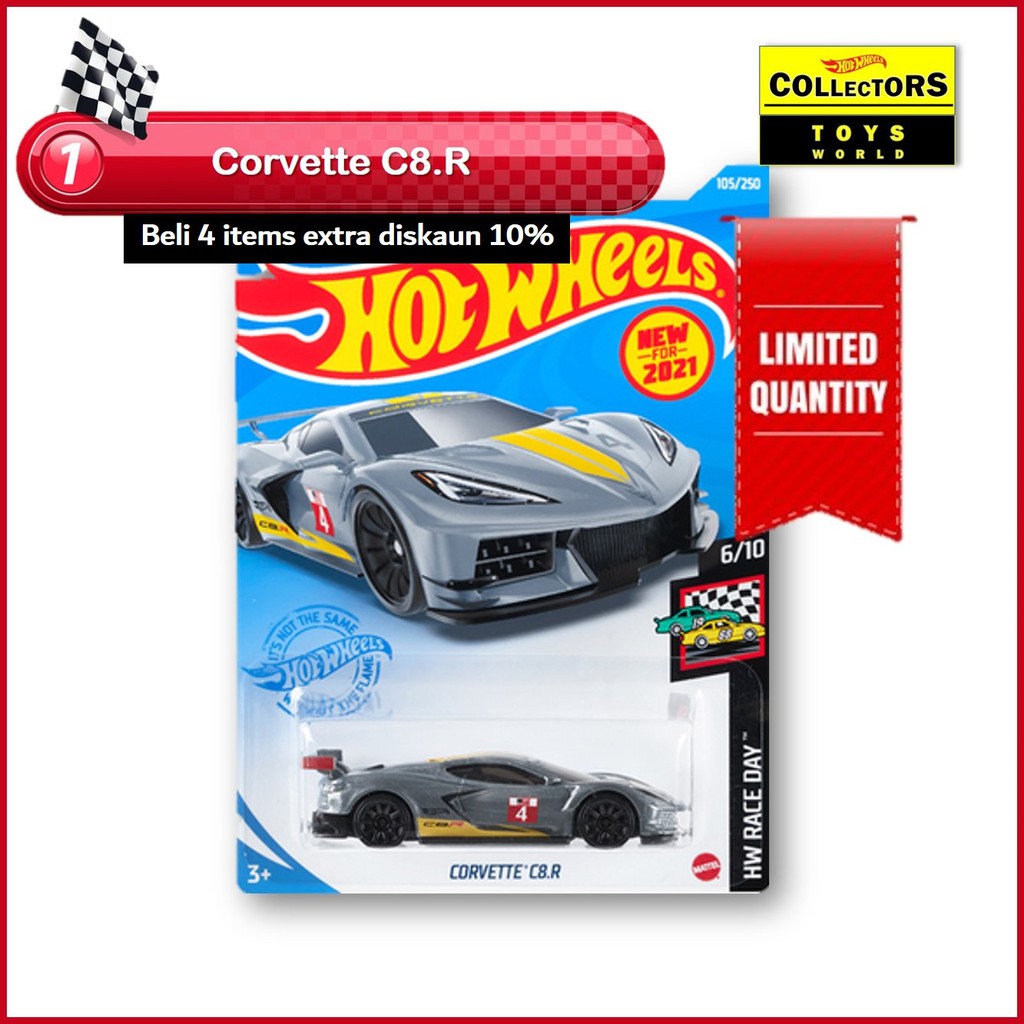 Hot Wheels Corvette C8 R Hw Race Day 6 10 Diecast Model Car Shopee Singapore