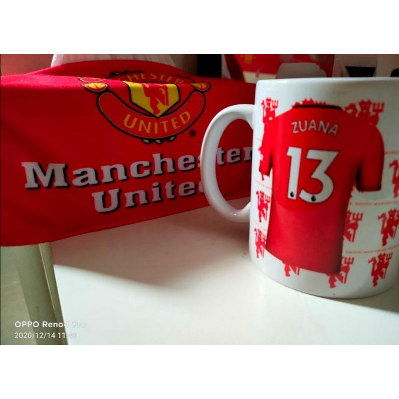 PERSONALISED NUMBER MANCHESTER UNITED FOOTBALL NOVELTY PRESENT MUG GIFT CUP 355 