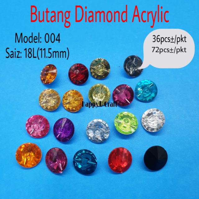 N004x18l Butang Baju Kurung Diamond Acrylic Shopee Singapore