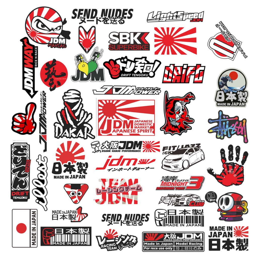 40pcs/bag mix design JAPAN JDM sticker for motorcycle decals waterproof