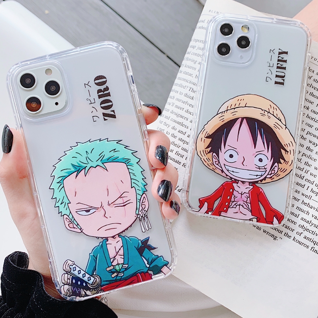 One Piece Luffy Roronoa Zoro Cartoon Label Transparent Clear Soft Case For Iphone 11 Pro Max Xs Xr X 8 7 6 6s Plus Se Shopee Singapore