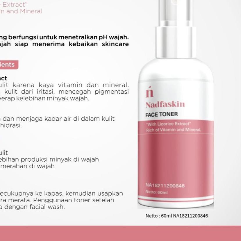 Face Toner 60ml Nadfaskin Shopee Singapore