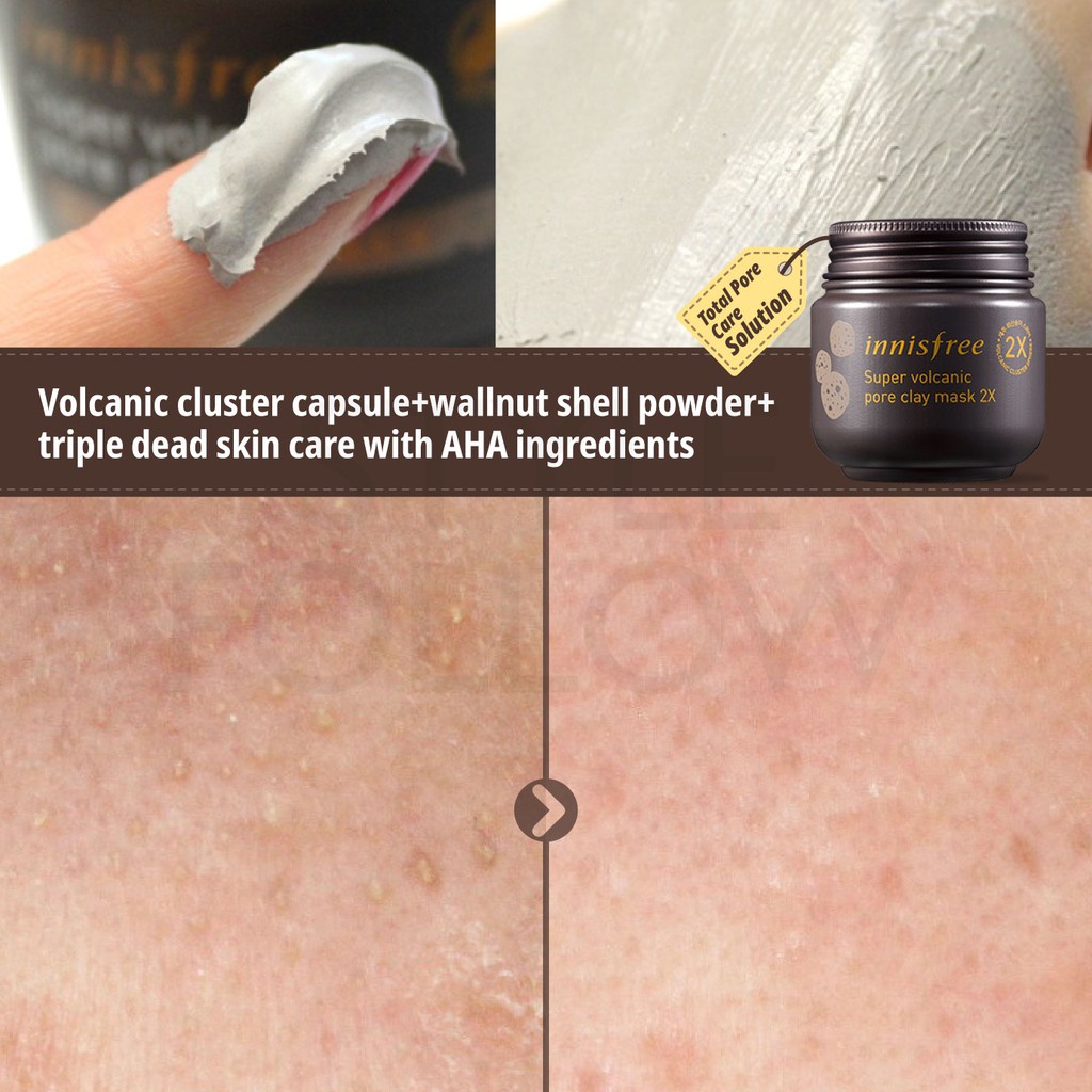 10pcs 30g Innisfree Super Volcanic Pore Clay Mask 2x 3g Sample Sachet Shopee Singapore