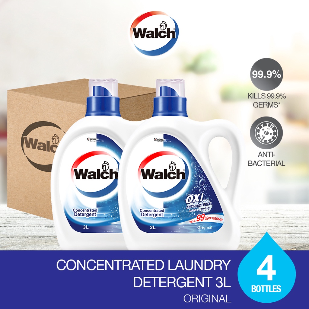 Walch® Antibacterial Concentrated Laundry Liquid Detergent 3L x 4 Bottles Shopee Singapore
