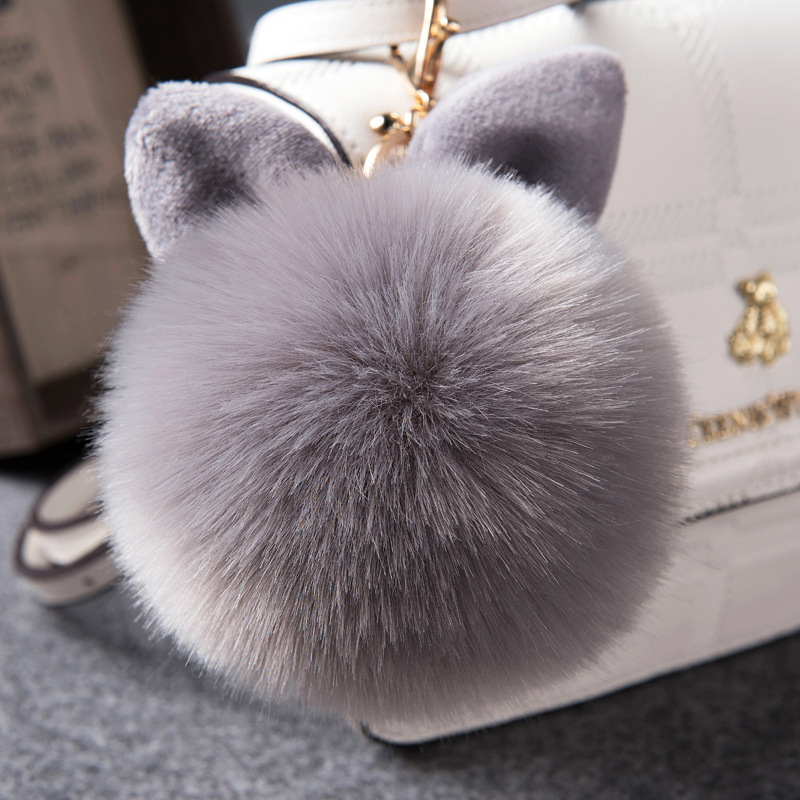 Personalised Faux Fur Pom Pom Keyring Handbag Charm Keyring Gift Gift For Her Accessories Keychains & Lanyards Zipper Charms 