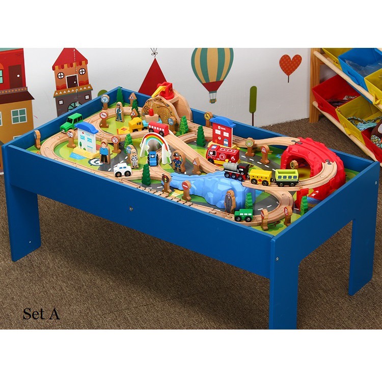 kids train track table