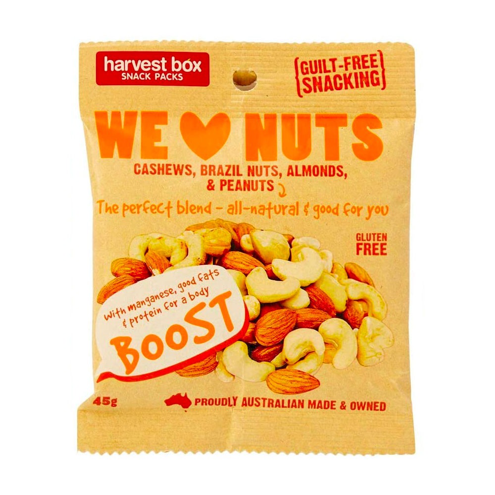 Harvest Box We Love Nuts, 10 x 45g - WSHT [Australia] [Australia ...