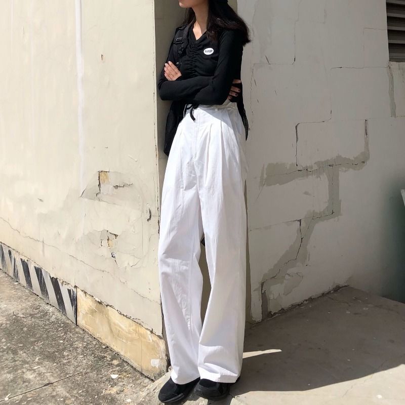 Korean Retro High Waisted Jeans Wide Leg Pants Wide Leg Jeans Shopee Singapore