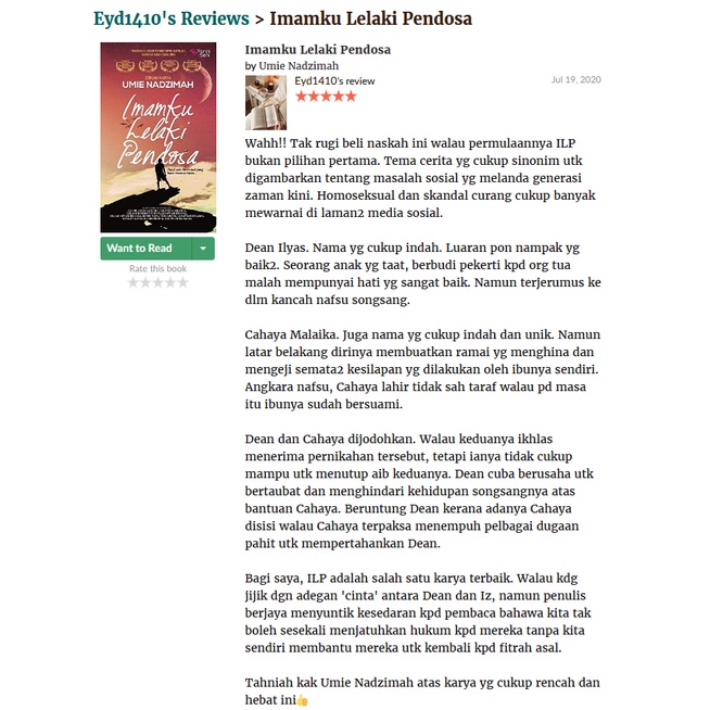 Shop Malaysia Novel Newest Imamku Male Indose Publisher Umie Nadzimah Publisher Karyaseni Shopee Singapore