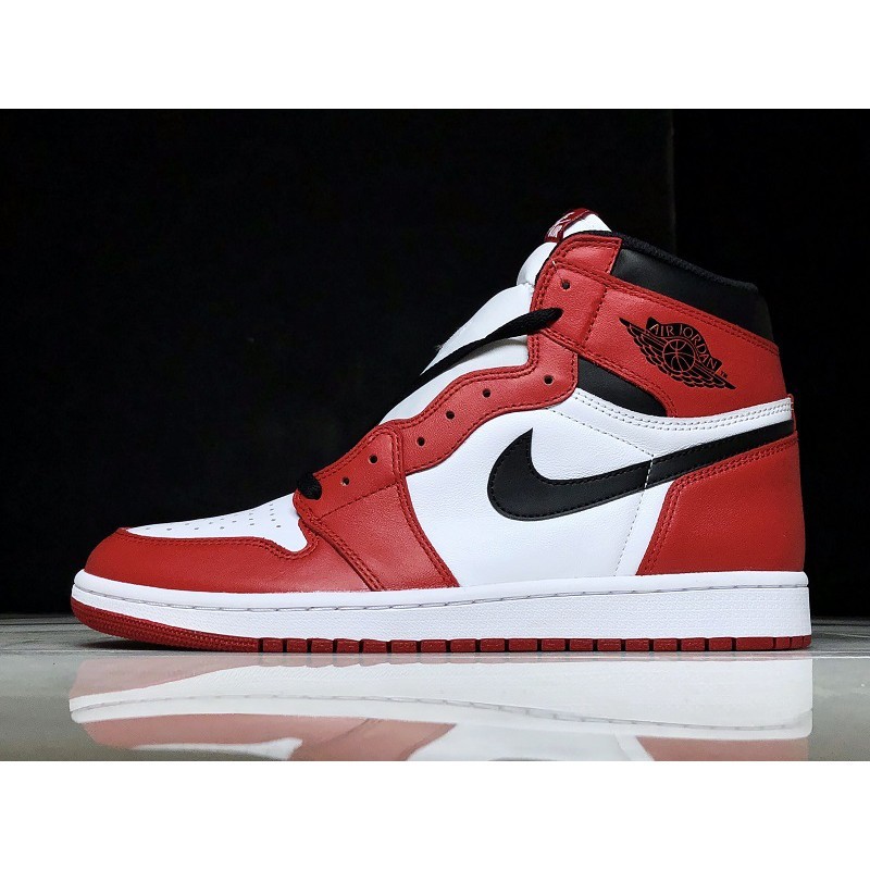 white and red jordan ones