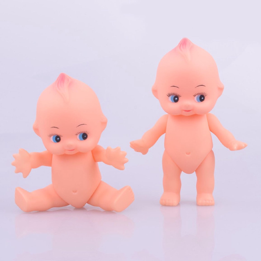 Soft rubber doll bath baby rotatable 