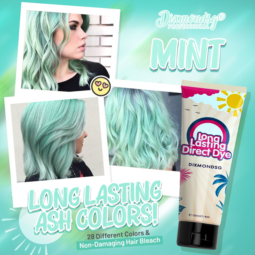 Dixmondsg Mint Hair Dye Long Lasting Ash Colors 1 3 Months No Color Shampoo Needed Shopee Singapore