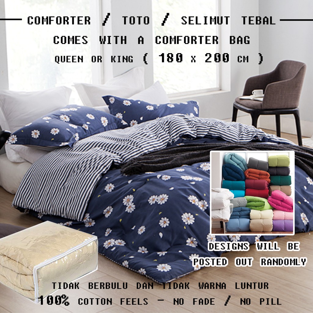 Comforter Thick Blanket Selimut Tebal Toto Size Queen King 180 X