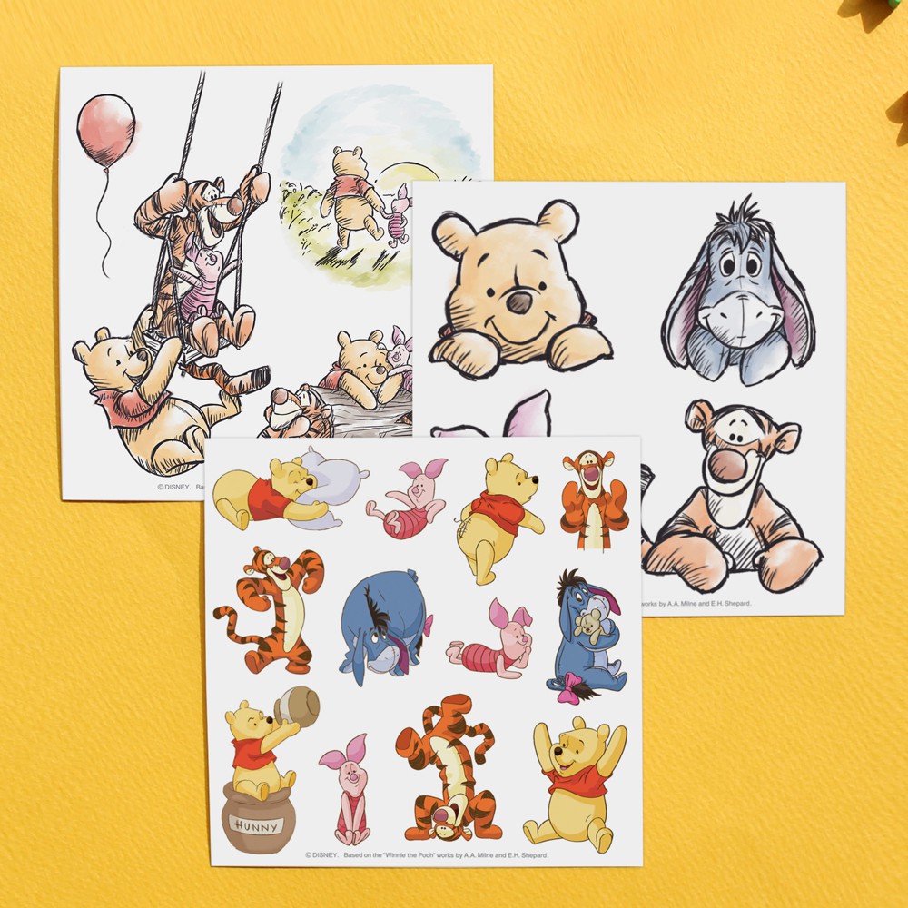 Disney Pooh DIY Stickers SET 1 pack 8 sheets / Decoration Scrapbooking ...