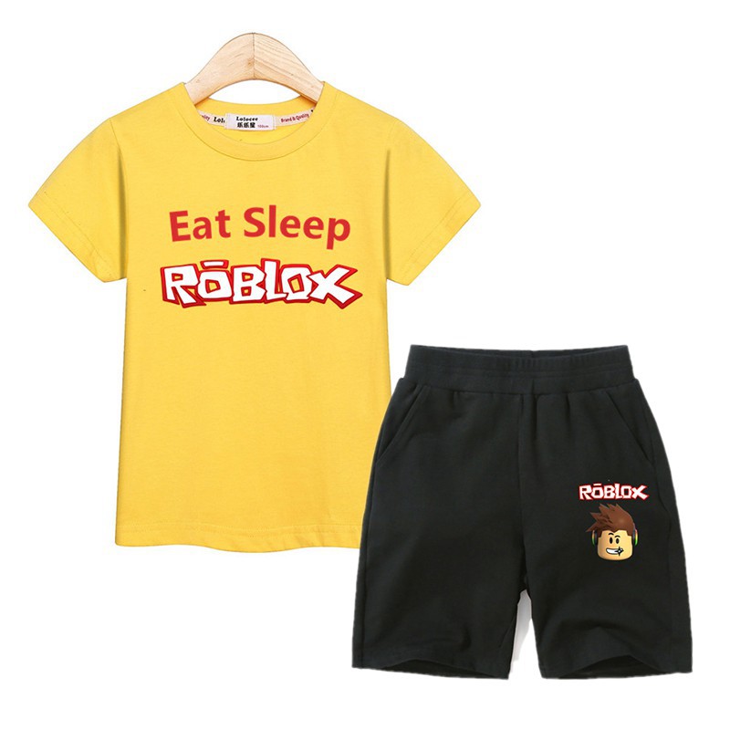 Boys Girls Costumes Kids Set Roblox Clothes 2 Piece Suit Top Bottom - roblox pirate outfit