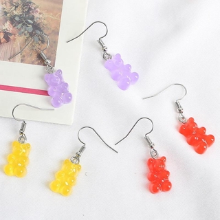 Image of thu nhỏ Candy Color Resin Cartoon Bear Earring/ Cute Jelly Bear Pendant Ear Hooks/ Transparent Bear Women Fashion Dangle Gifts Jewelry #7