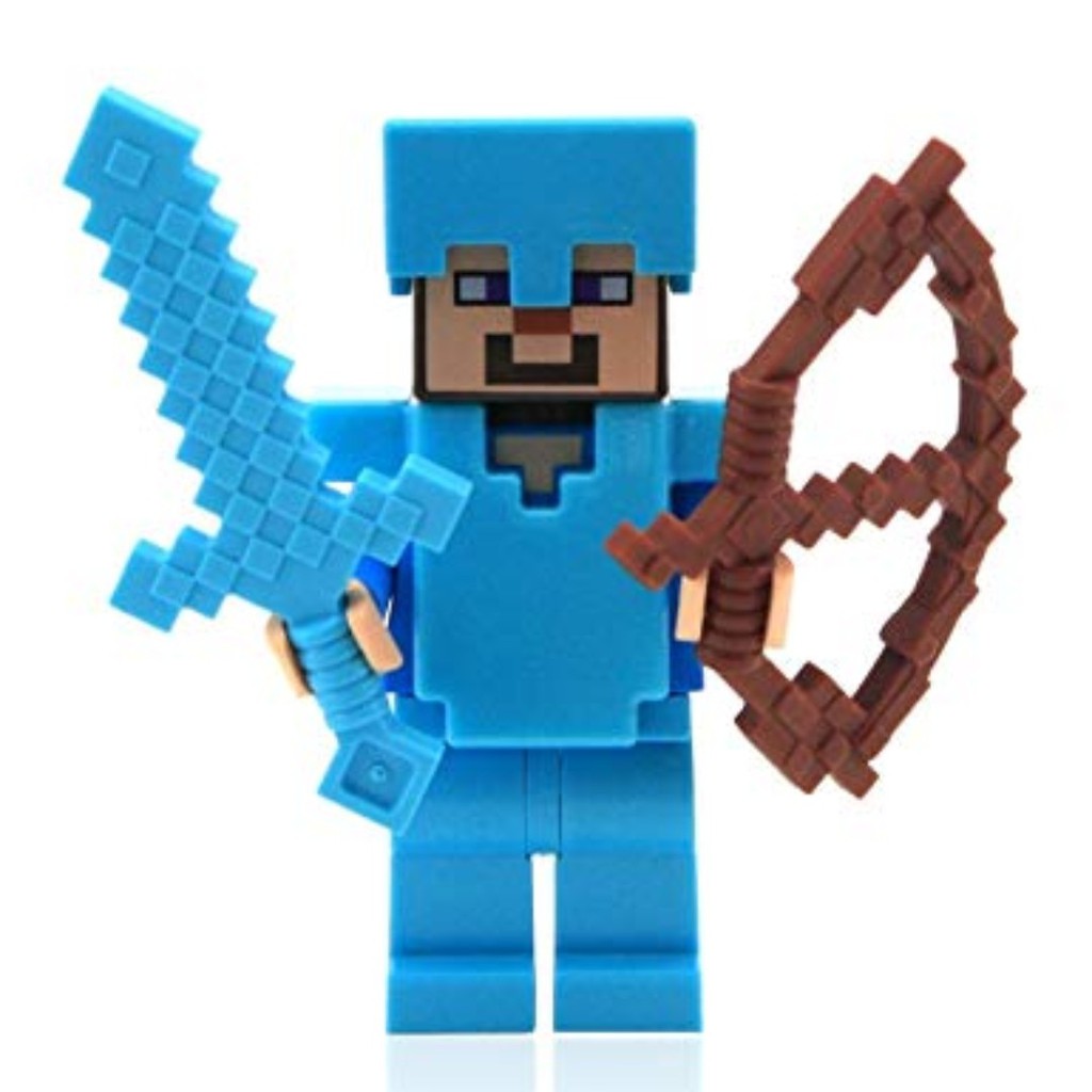 Lego Minecraft Steve With Diamond Armor And Sword Minifigure Shopee 1677