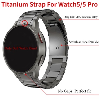 No Gaps Titanium Metal Watch Band for Samsung Galaxy Watch 5 Pro 45mm 40mm 44mm Strap for Galaxy Watch4 Classic 46mm 42mm Gray