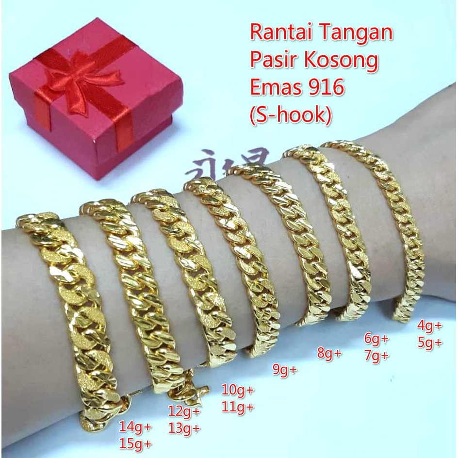 Shop Malaysia Wing Sing 916 Gold Hollow Sand Dunhil Bracelet Empty Sand Hand Chain Shook Gold 916 Shopee Singapore