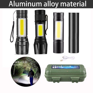 8 Styles Rechargeable Waterproof LED Torch Light XPE COB USB Charge Bright Zoomable Flashlight Multi-style Mini Flashlight Aluminum Material