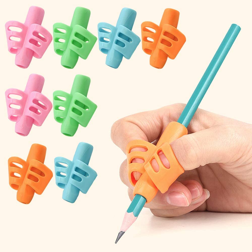 3pcs Pencil Grips Ergonomic Writing Training Aid Correction Silicon Gel ...