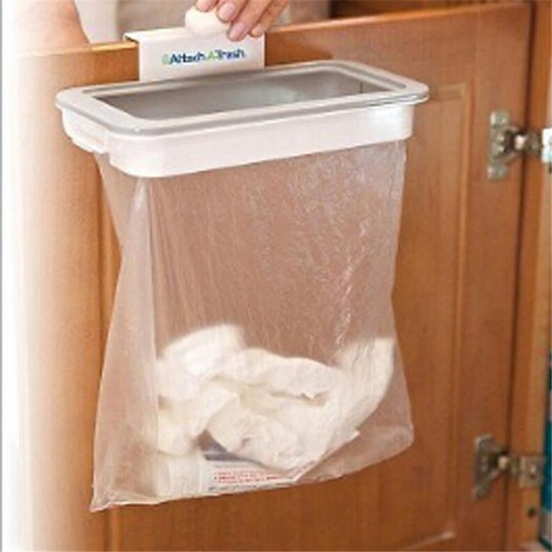 Cute Hanging Garbage Bin Towel Holder Kitchen Cupboard Drawer Door