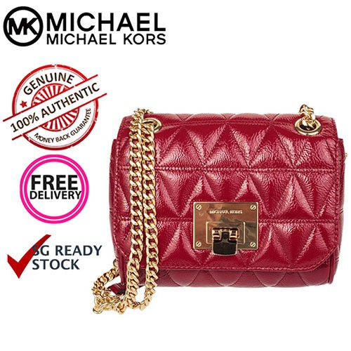 mk sling bag red