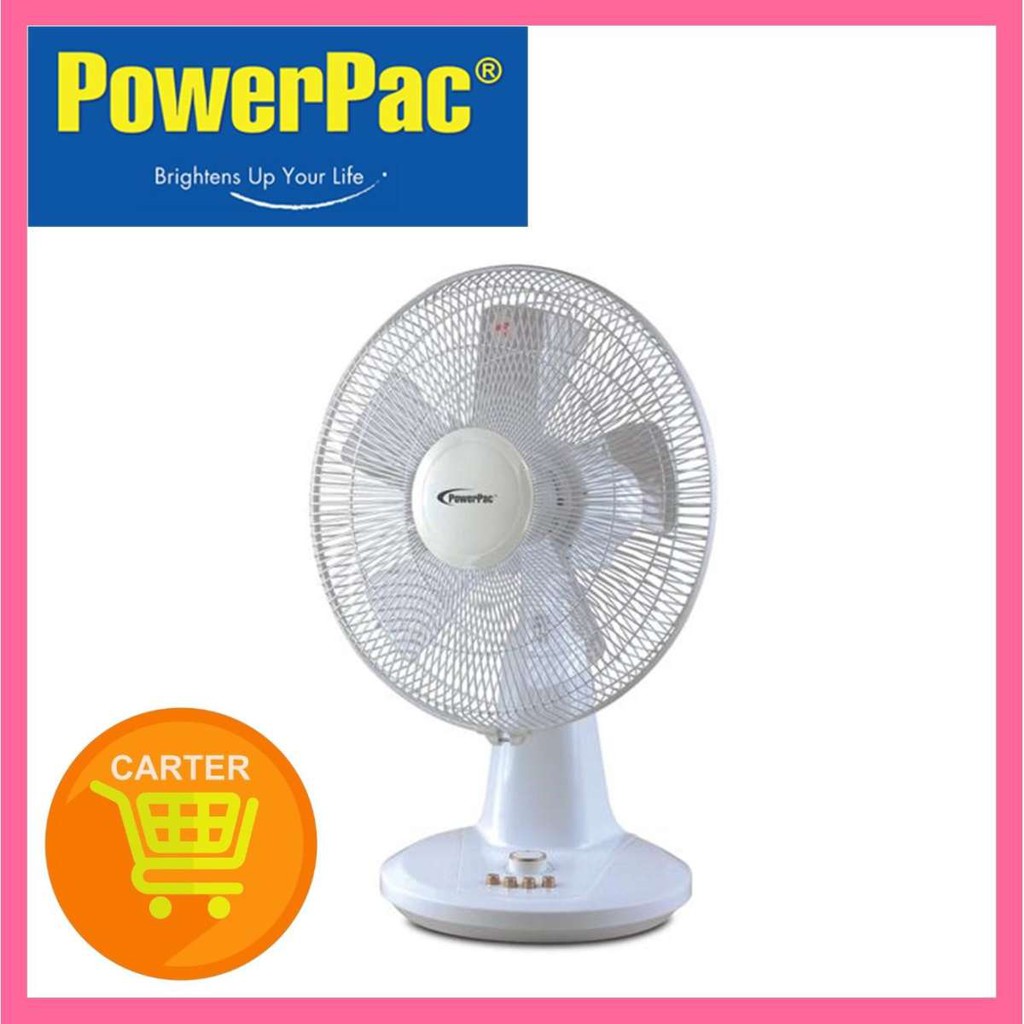 Powerpac 16 Inch Desk Fan With Oscillation Timer Pptf16