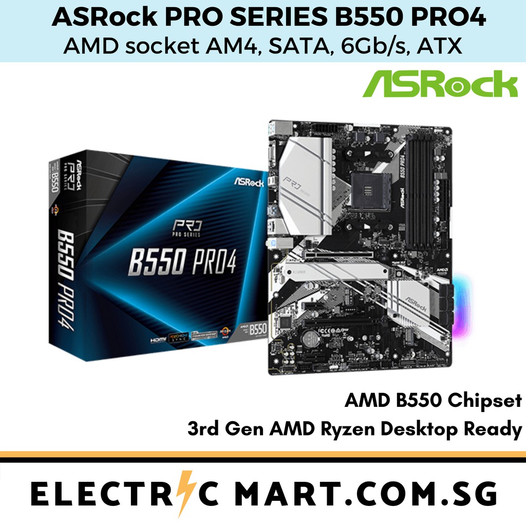 ASRock PRO SERIES B550 PRO4 AMD socket AM4, SATA, 6Gb/s, ATX ...