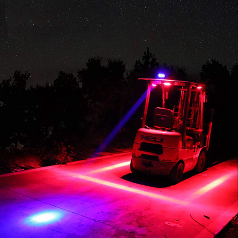4 Inch 30W Red Line LED Forklift Truck Car Warning Lamp Safety Working Light Bar Warehouse Danger Area Light,10-80V Waterproof (1Pcs)