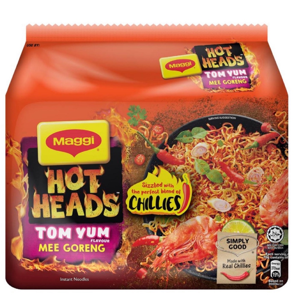 Maggi Hot Heads Packet Tom Yum Mee Goreng Shopee Singapore
