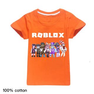 Roblox Pattern Boys Short Sleeved T Shirt Large Children Clothing Girls Cartoon Printing Short Sleeve T Shirts Tops Shopee Singapore - shaded shirt for boys short sleeve orange roblox