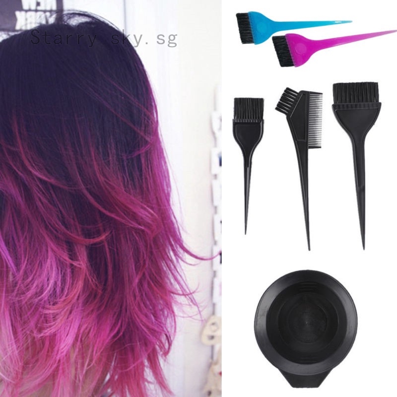 Hair Dye Color Bowl Combo Color Mixing Brush Kit Set Salon Tint