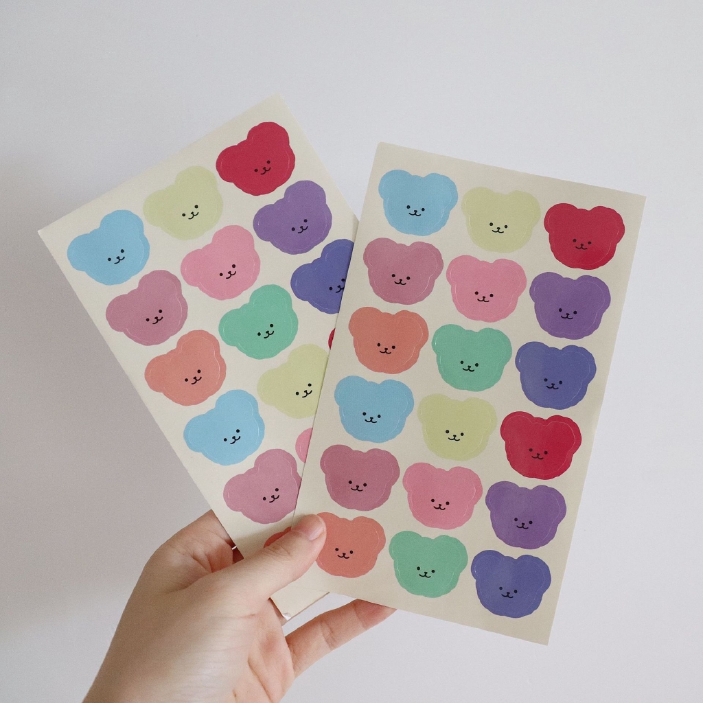 south korean ins style creative cute gradual bear sticker
